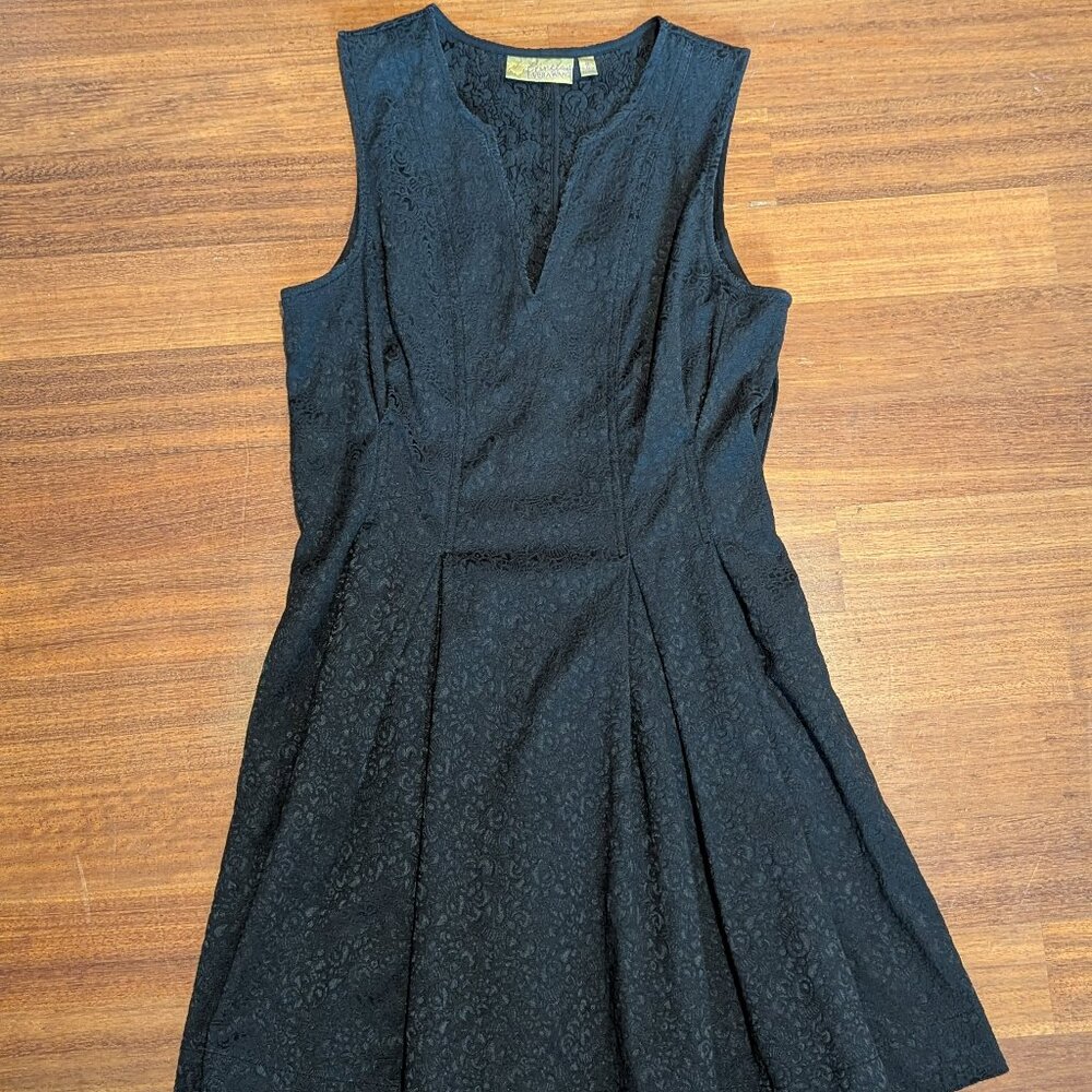 Princess Vera Wang Black embossed sleeveless A line pleated Mini dress Juniors 9